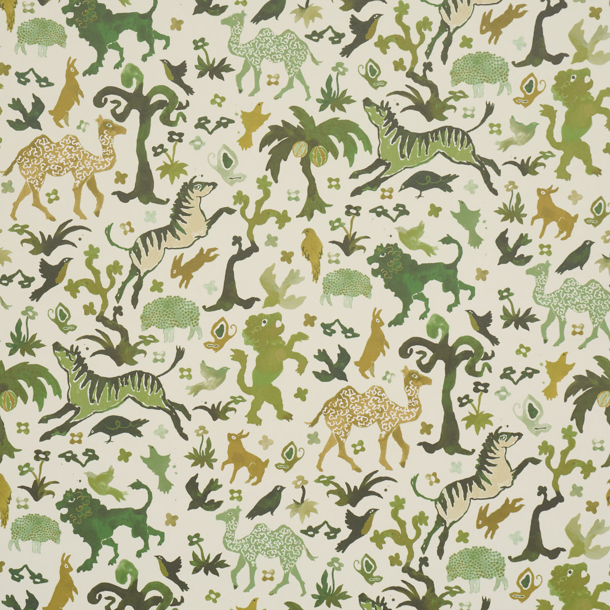 Beasts Wallpaper in Green color - pattern number 5013533 - by Schumacher in the Happy Menocal collection