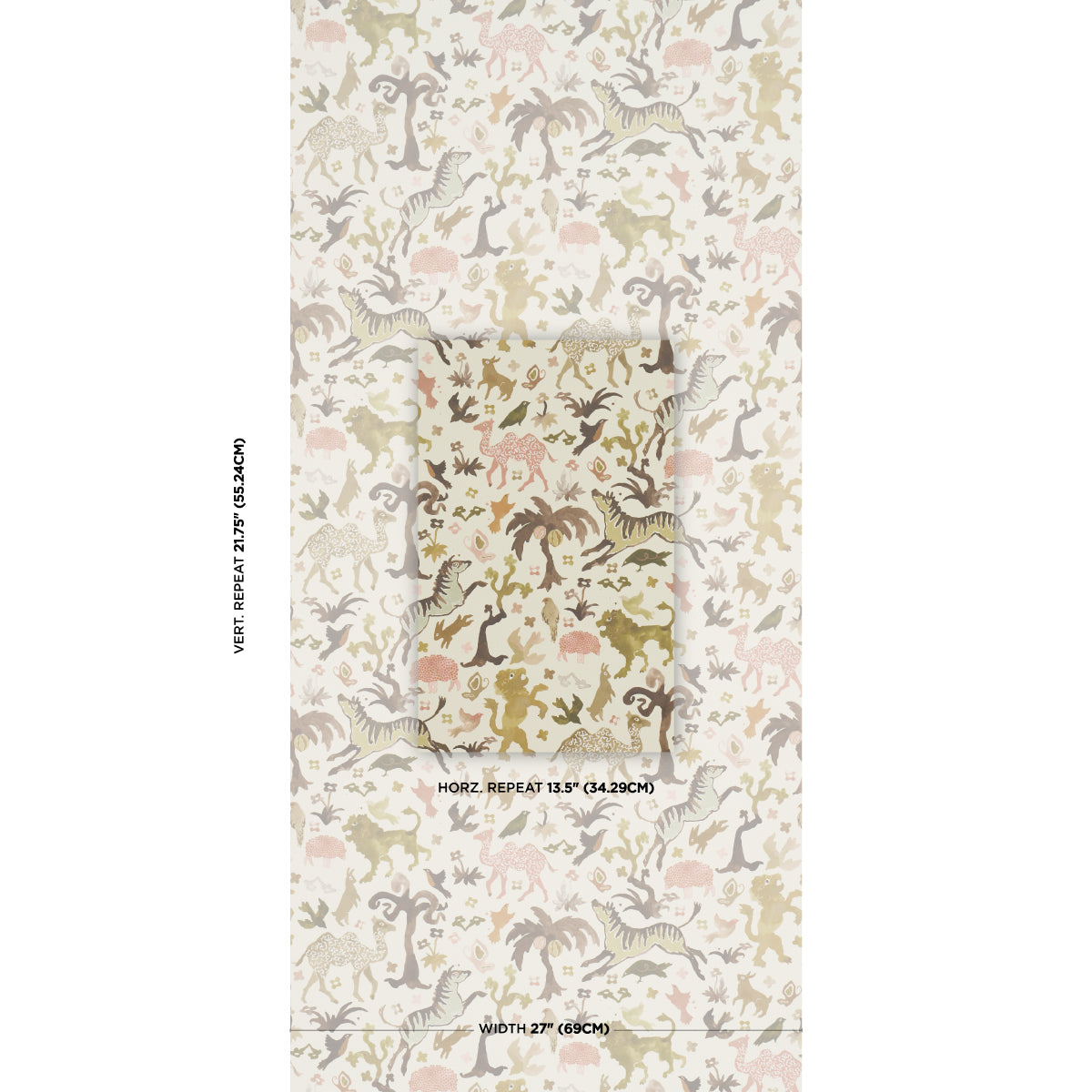 Beasts Wallpaper in Dawn color - pattern number 5013534 - by Schumacher in the Happy Menocal collection