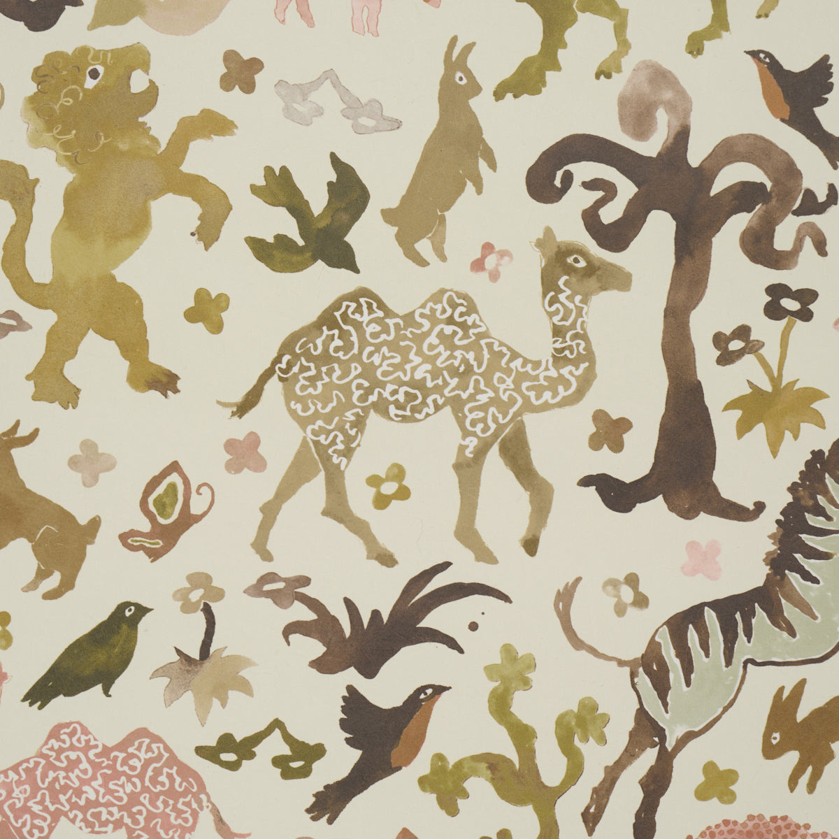 Beasts Wallpaper in Dawn color - pattern number 5013534 - by Schumacher in the Happy Menocal collection