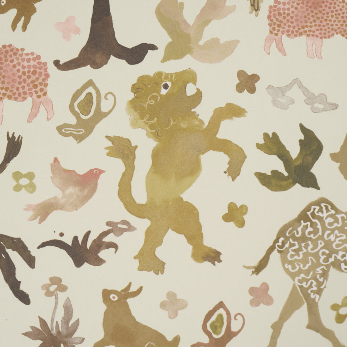 Beasts Wallpaper in Dawn color - pattern number 5013534 - by Schumacher in the Happy Menocal collection