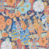 Fairie Garden wallpaper in orange and navy color - pattern number 5013540 - by Schumacher in the Clements Ribeiro collection