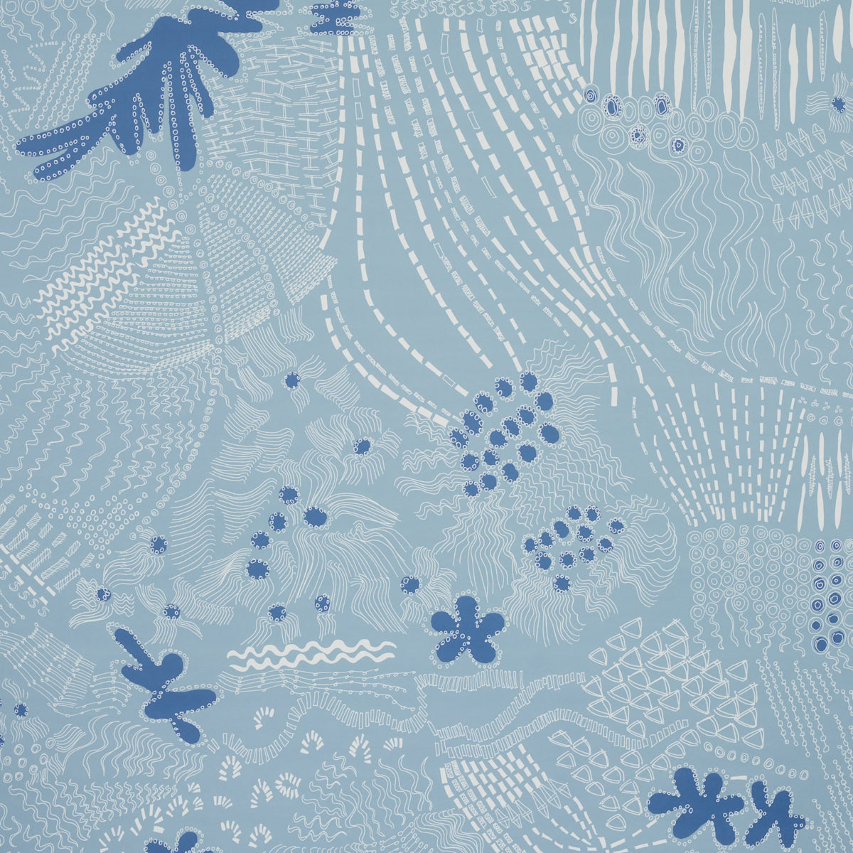 Haven wallpaper in teal and navy color - pattern number 5013561 - by Schumacher in the Clements Ribeiro collection
