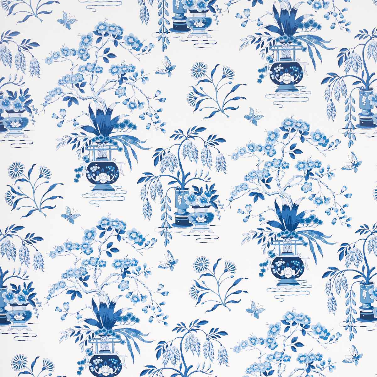 Ming Vase wallpaper in porcelain color - pattern number 5013580 - by Schumacher in the Schumacher Classics collection