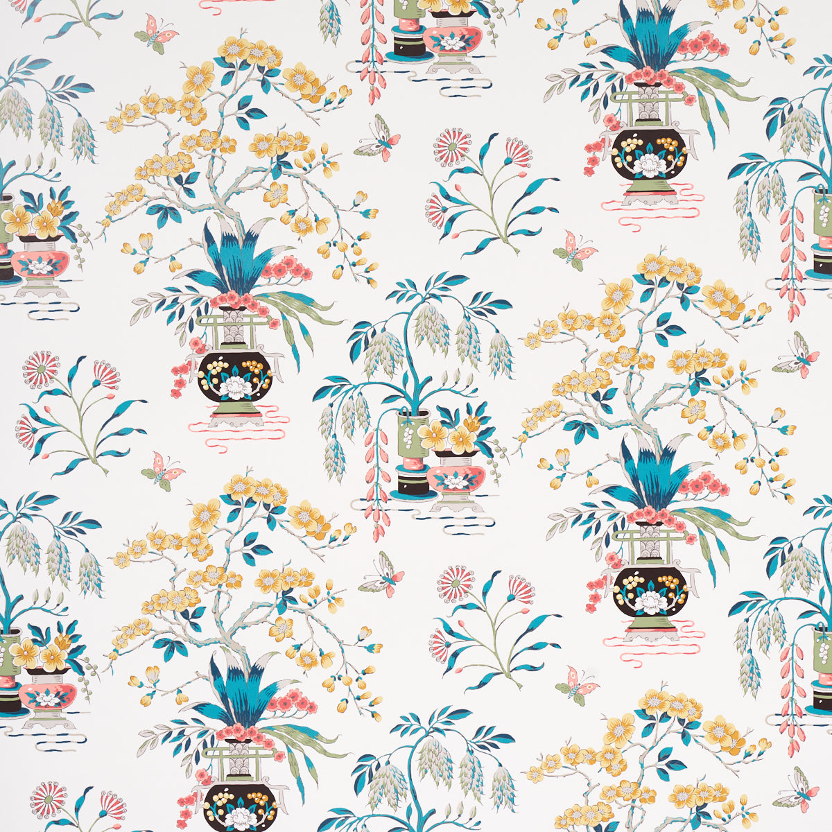 Ming Vase wallpaper in multi color - pattern number 5013581 - by Schumacher in the Schumacher Classics collection