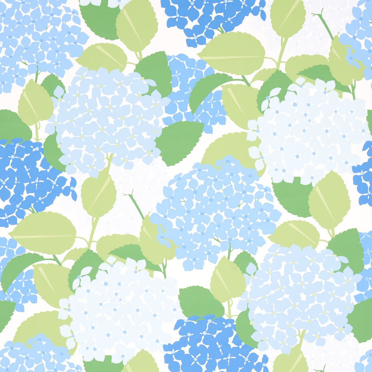 Hydrangea wallpaper in porcelain color - pattern number 5013630 - by Schumacher in the Full Bloom collection