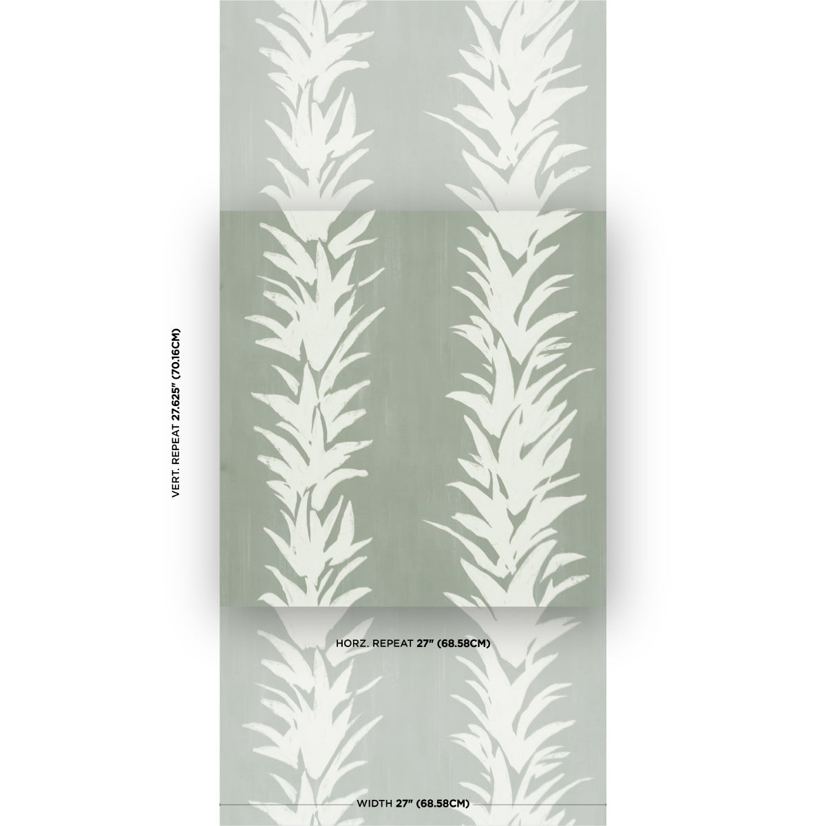 White Lotus Wallpaper in cool green color - pattern number 5013666 - by Schumacher in the Backdrop I collection