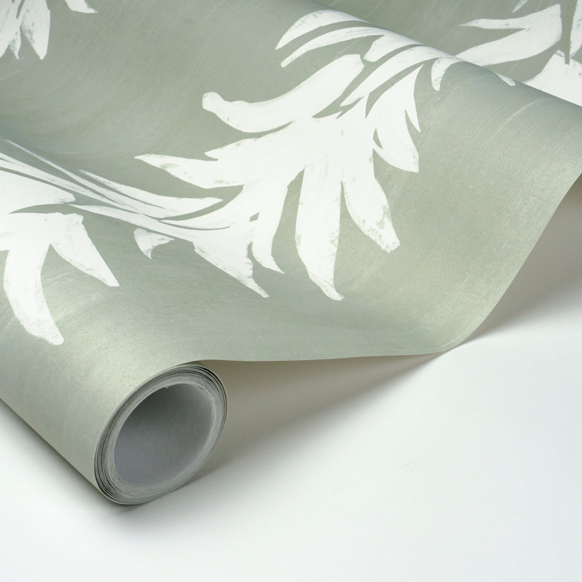 White Lotus Wallpaper in cool green color - pattern number 5013666 - by Schumacher in the Backdrop I collection