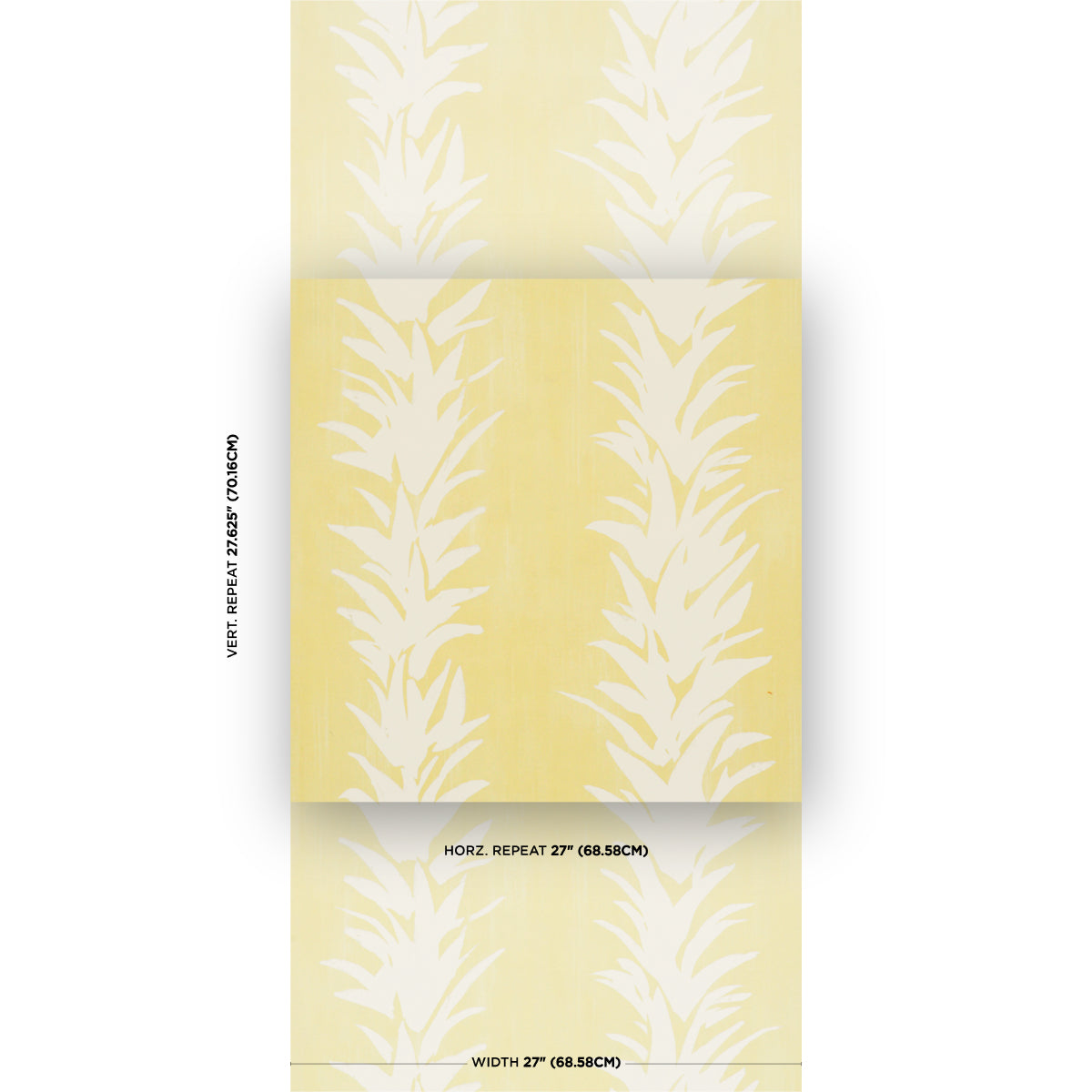 White Lotus Wallpaper in light yellow color - pattern number 5013668 - by Schumacher in the Backdrop I collection