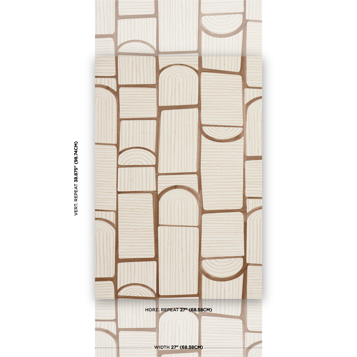 Bloomsbury Wallpaper in teak color - pattern number 5013686 - by Schumacher in the Backdrop I collection