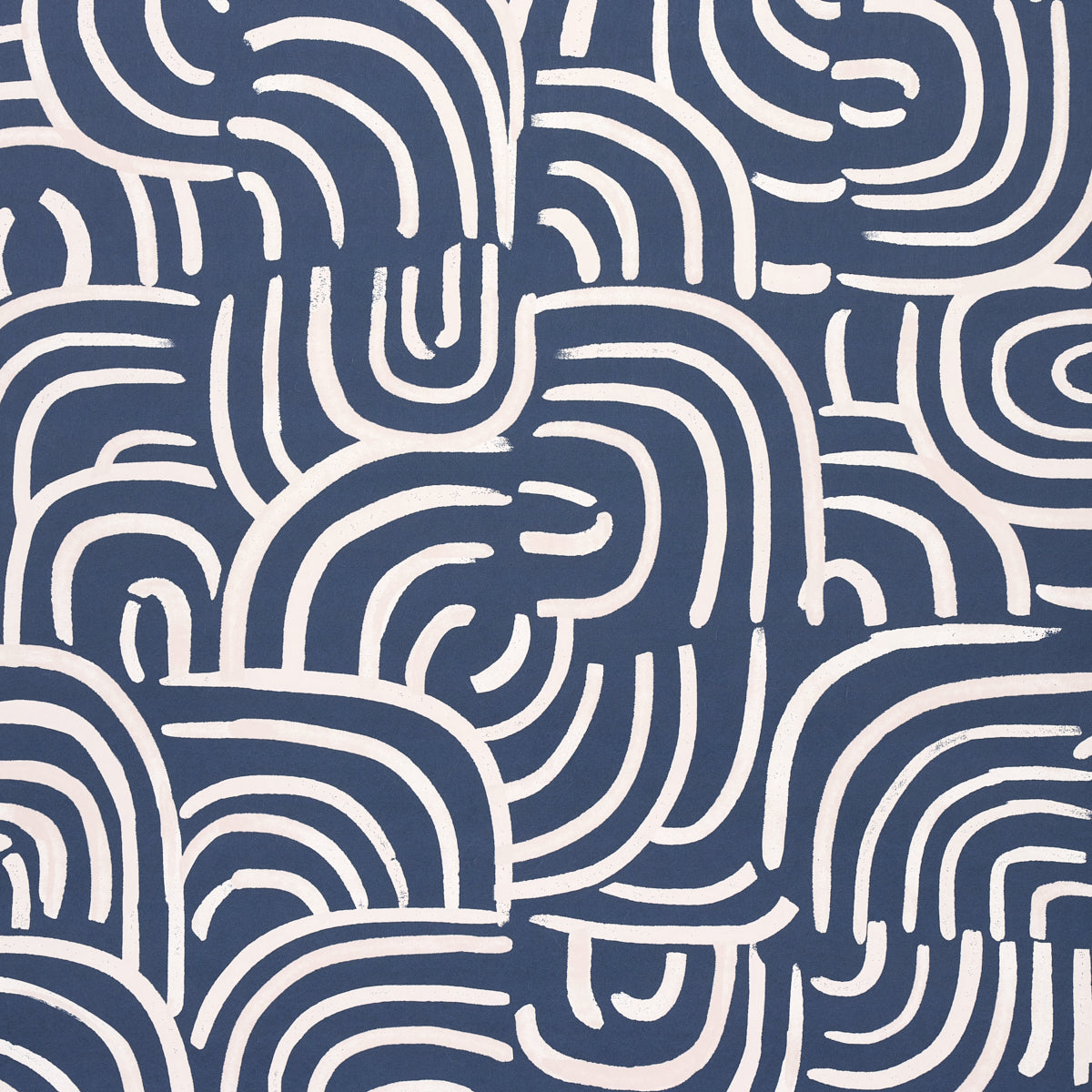New Beat fabric in dark blue color - pattern number 5013691 - by Schumacher in the Backdrop I collection