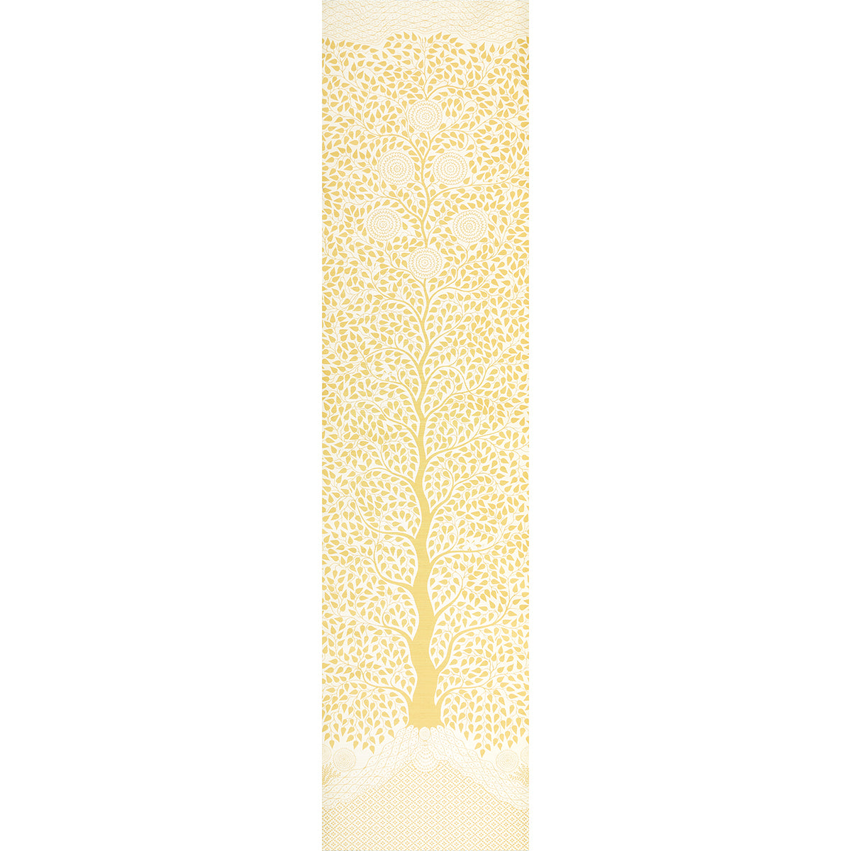 Kayon Sisal Panel wallpaper in soft yellow color - pattern number 5013722 - by Schumacher in the Textured Wallcoverings and Printed Grasscloths collection