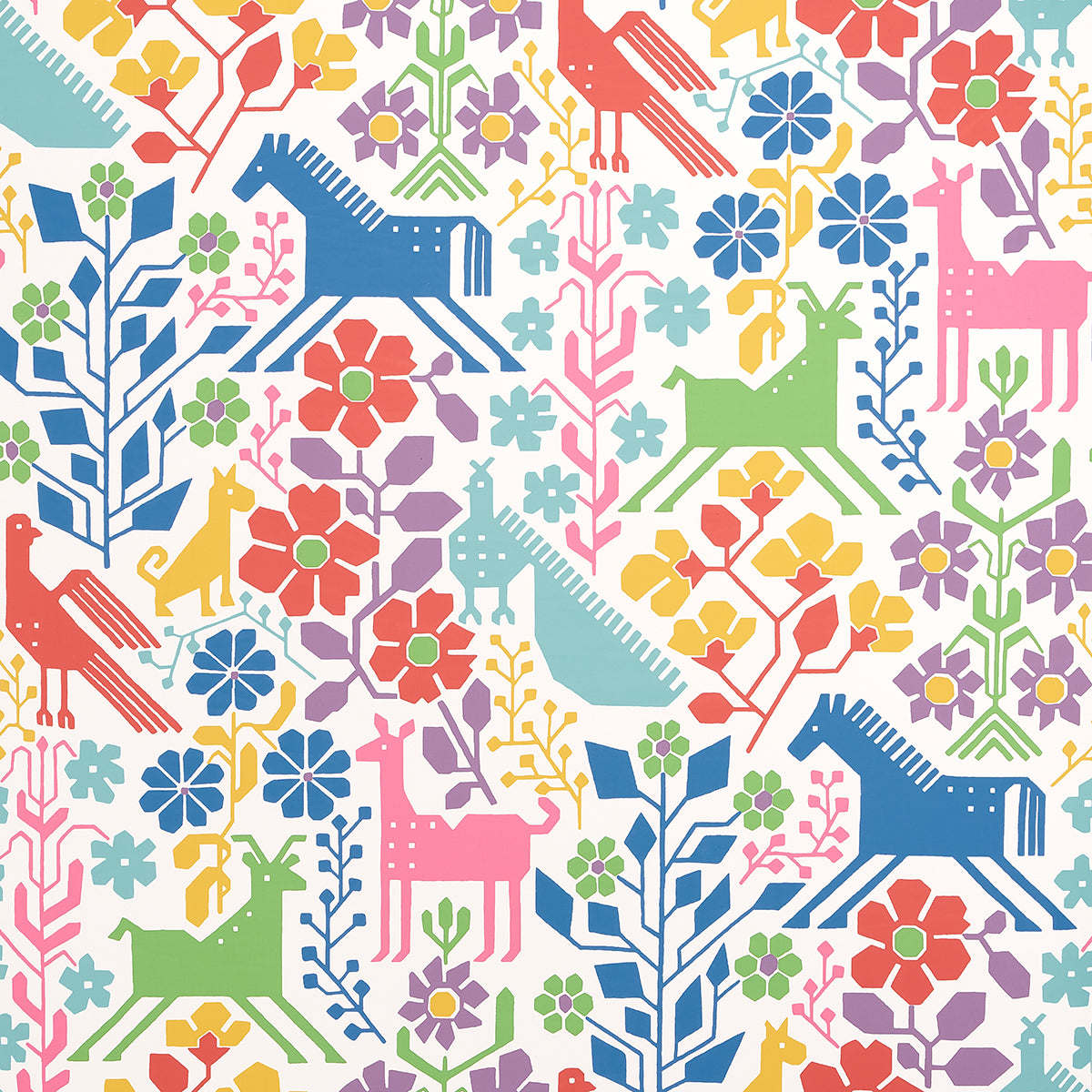 Lupita wallpaper in vibrant multi color - pattern number 5013762 - by Schumacher in the Moon River collection