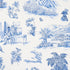 Toussaint Toile wallpaper in blue on ivory color - pattern number 5013771 - by Schumacher in the Victor Glemaud collection
