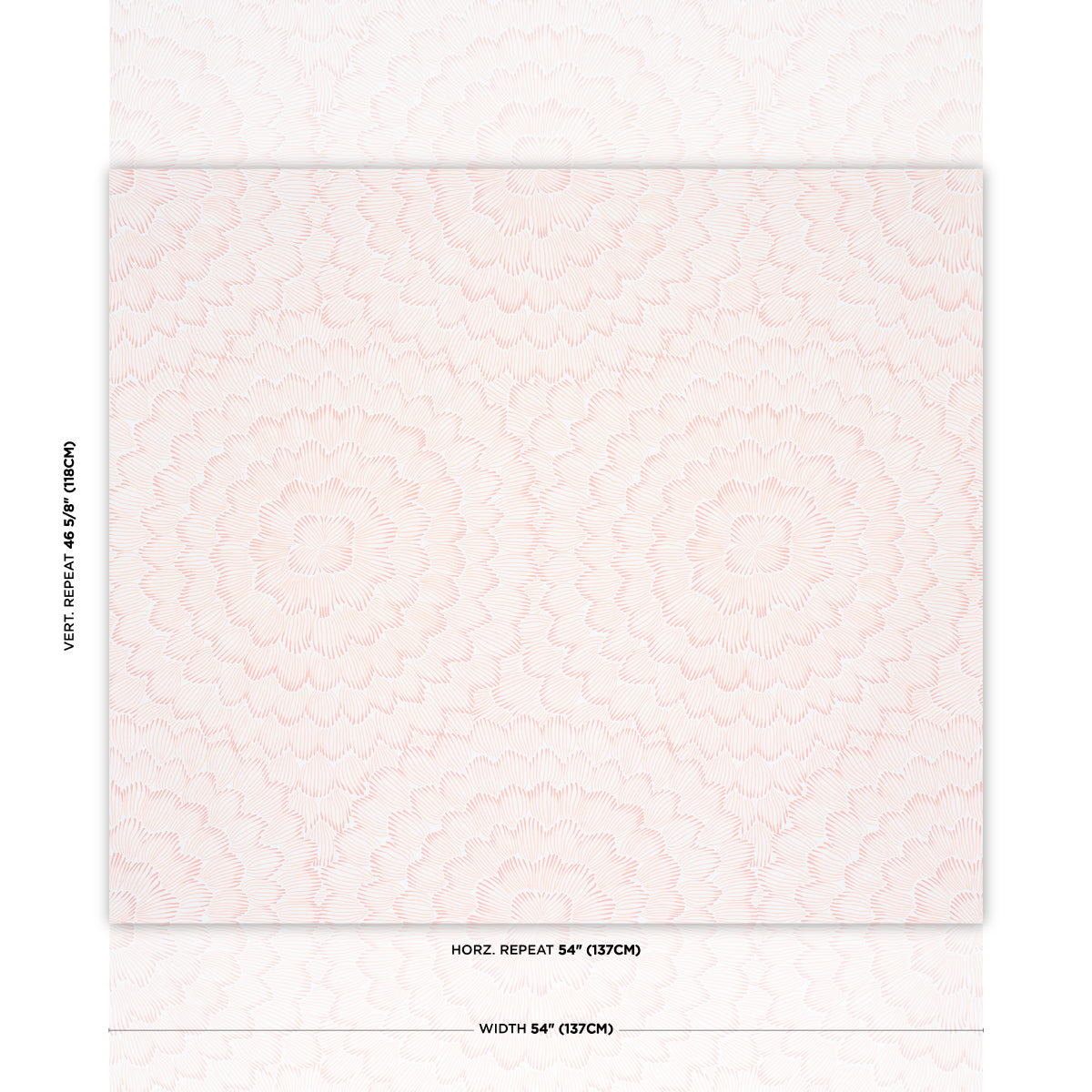 Feather Bloom Wallpaper in Salmon color - pattern number 5013823 - by Schumacher in the Perennial Favorites collection