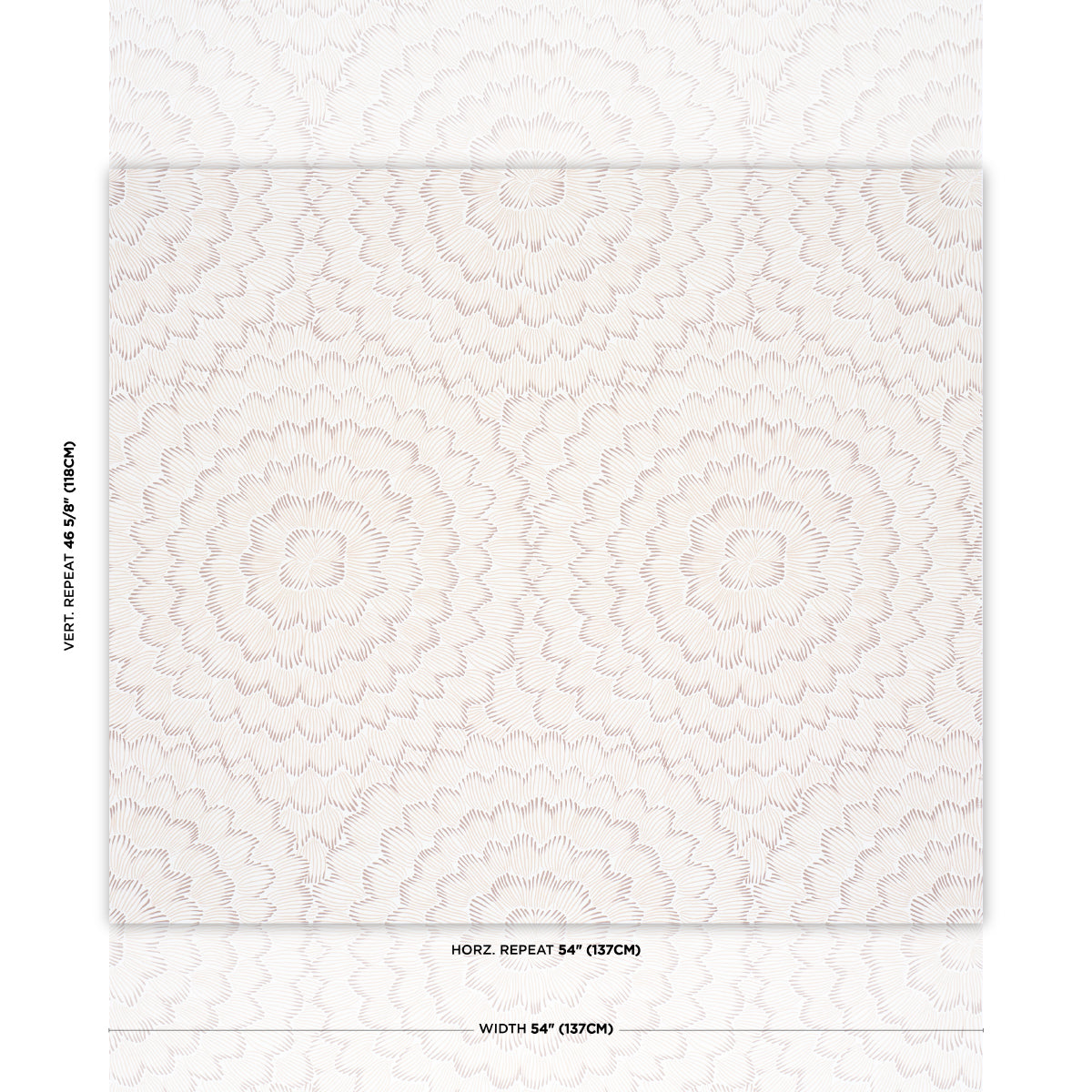 Feather Bloom Wallpaper in Chai color - pattern number 5013824 - by Schumacher in the Perennial Favorites collection