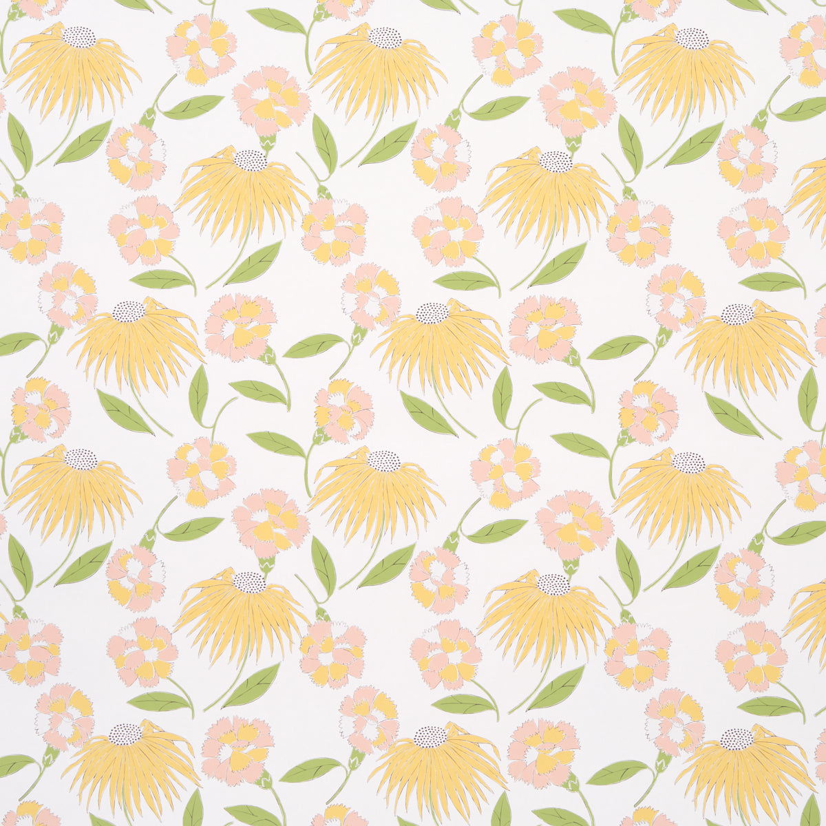 Bouquet Toss wallpaper in pink lemonade color - pattern number 5013840 - by Schumacher in the Full Bloom collection