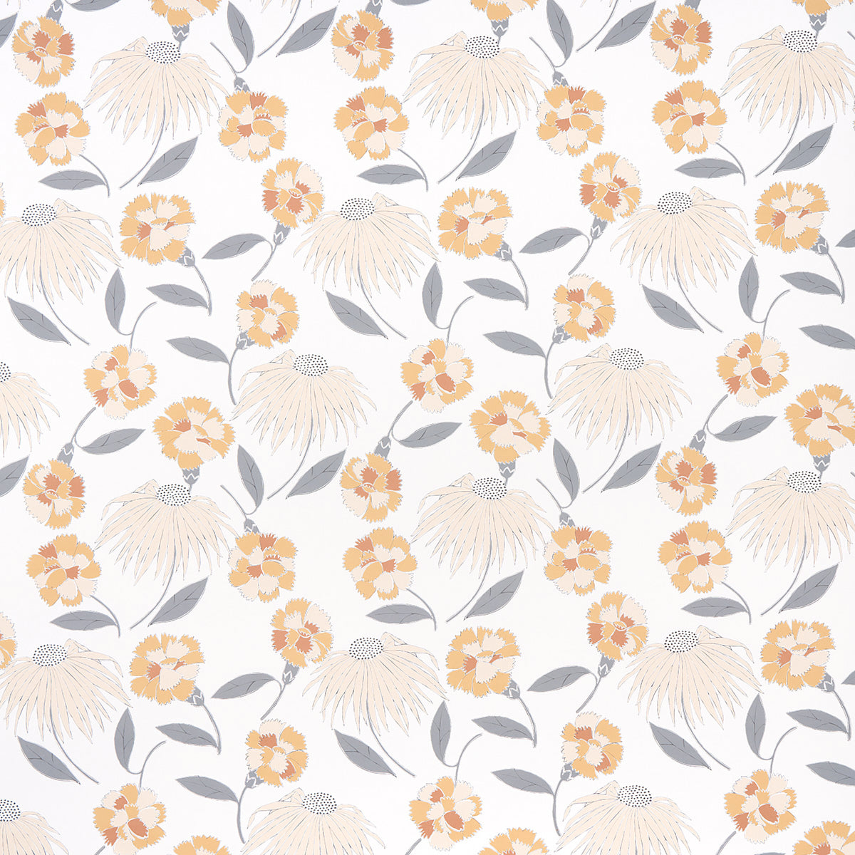 Bouquet Toss wallpaper in toast color - pattern number 5013842 - by Schumacher in the Moon River collection