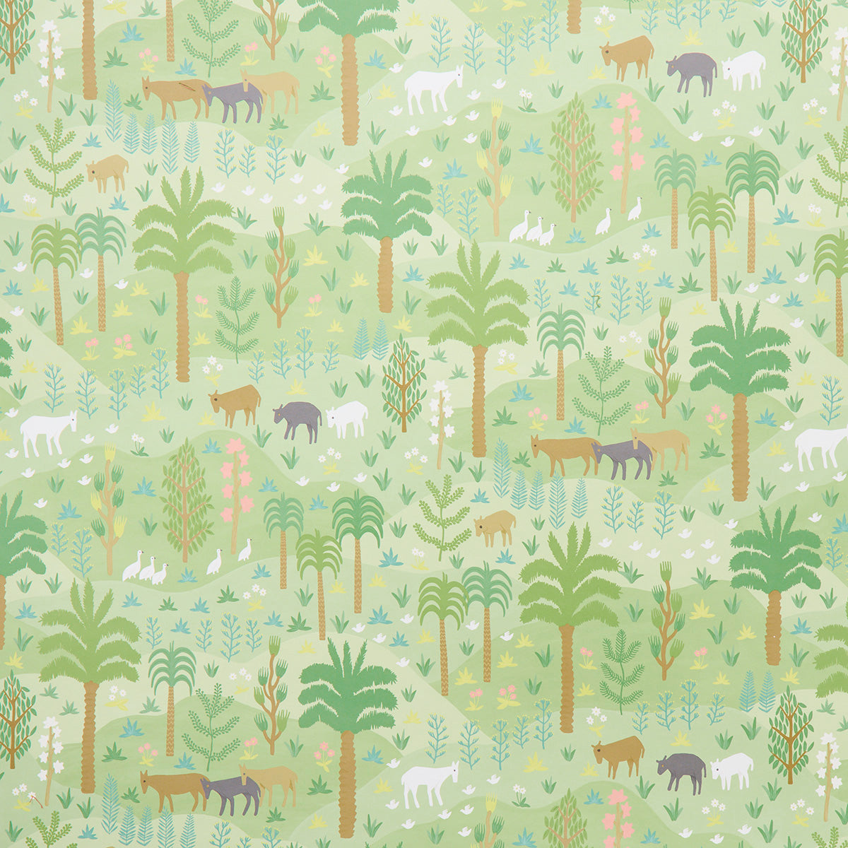 Las Colinas wallpaper in green color - pattern number 5013980 - by Schumacher in the Uncommon Threads collection