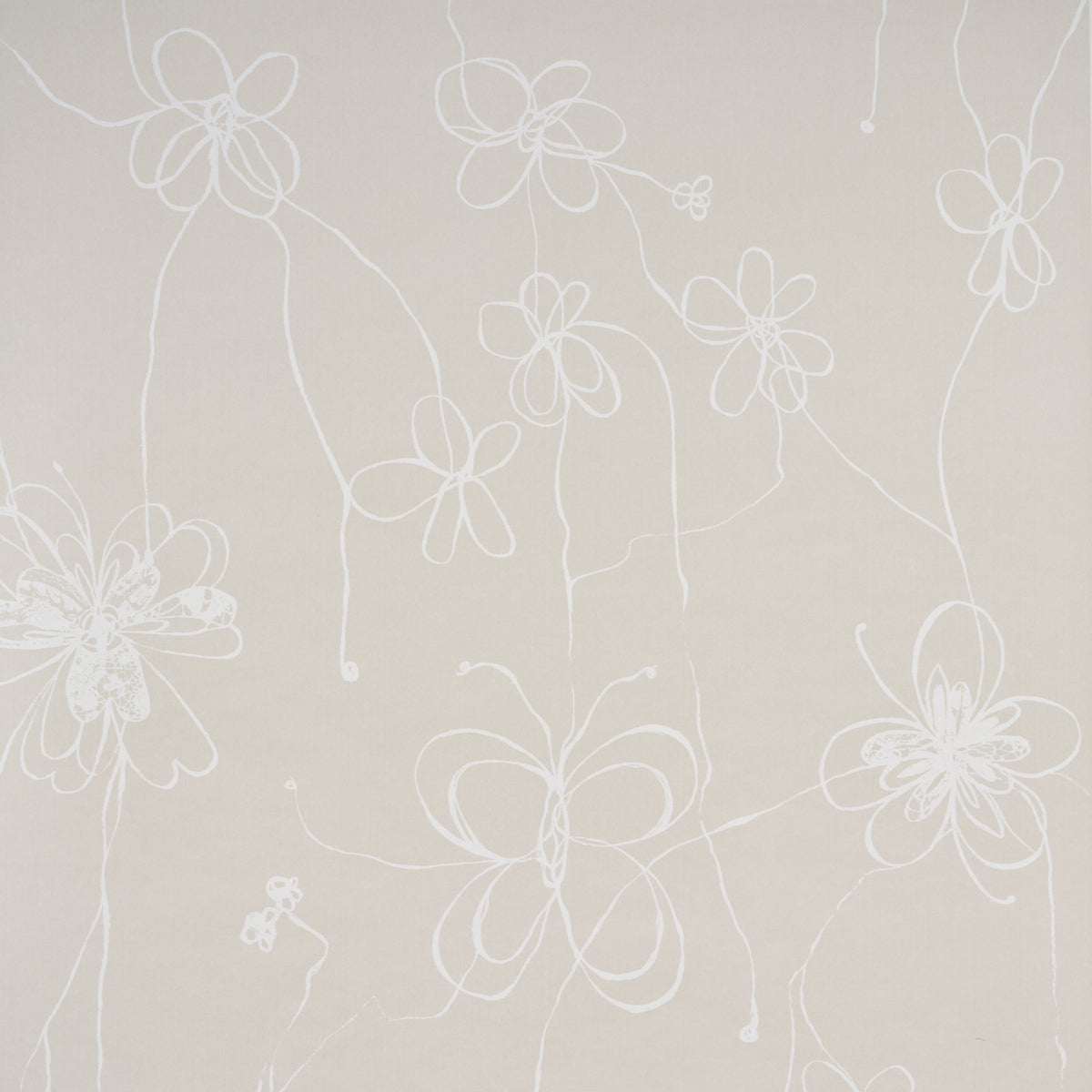 Come Back as a Flower wallpaper in light neutral color - pattern number 5014092 - by Schumacher in the Hera Ford collection