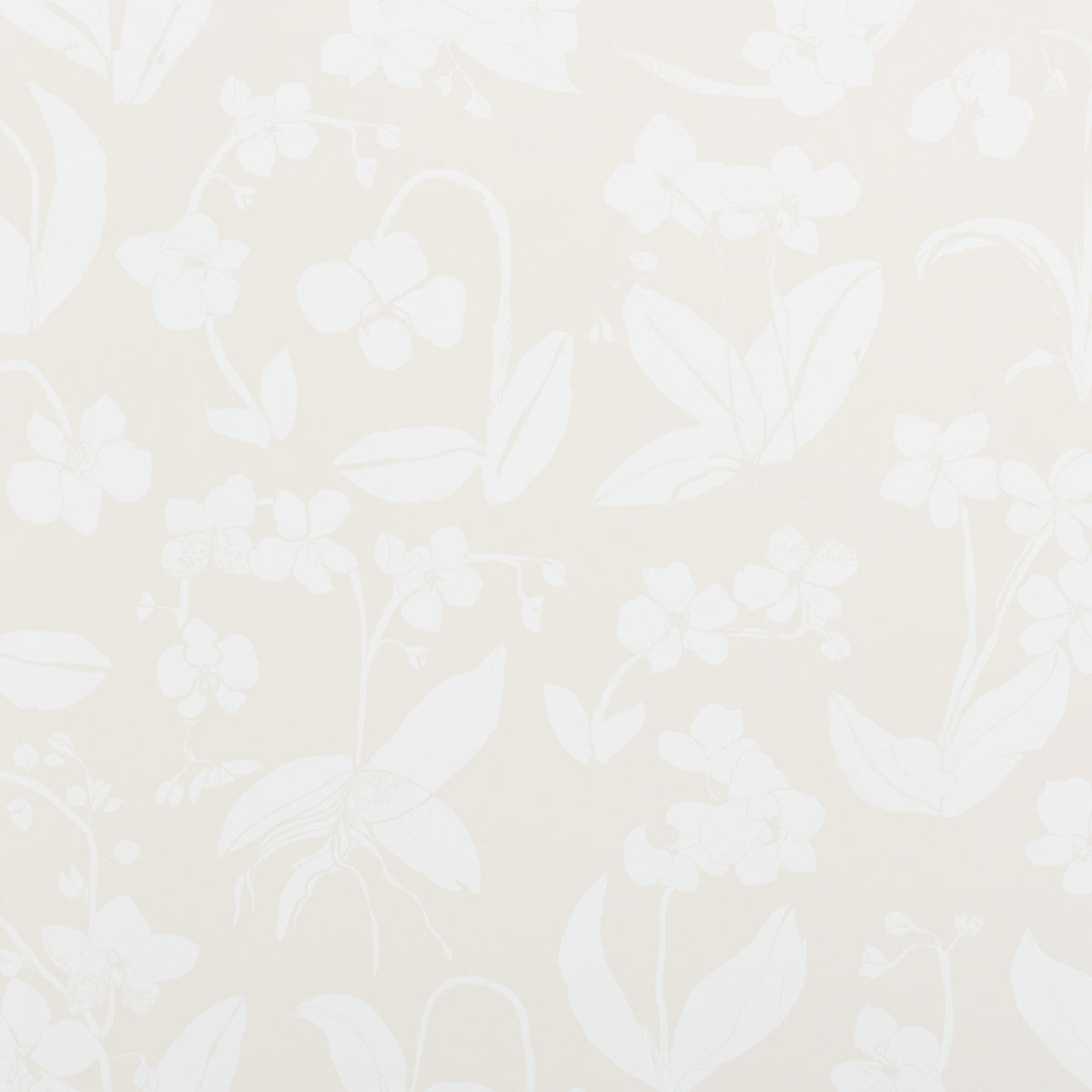 Orchids Have Dreams wallpaper in light neutral color - pattern number 5014102 - by Schumacher in the Hera Ford collection
