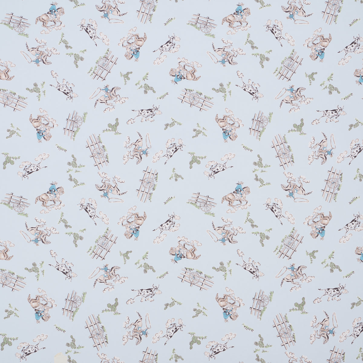Wild West wallpaper in blue color - pattern number 5014121 - by Schumacher in the Marie Chantal collection