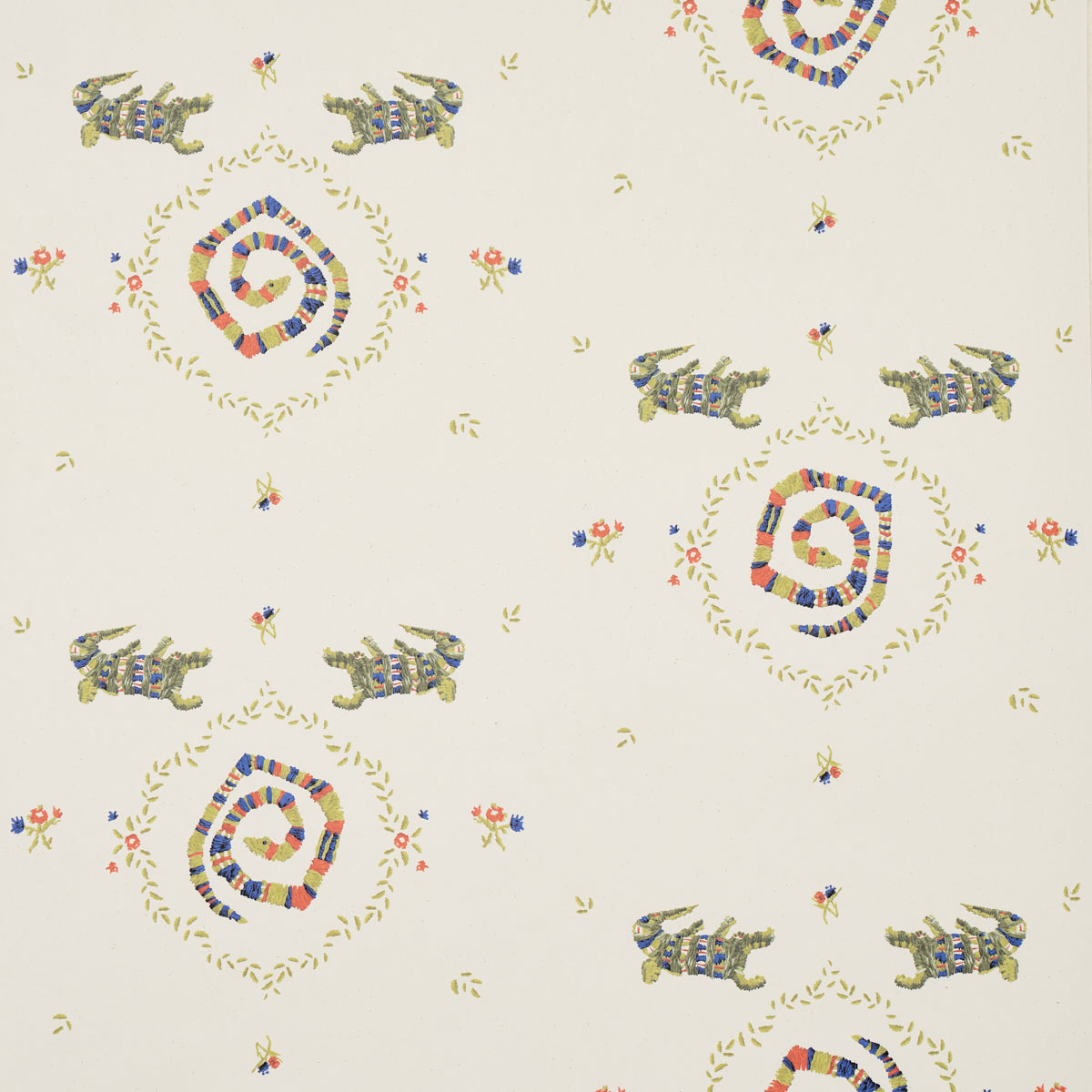 Reptilia wallpaper in bright multi color - pattern number 5014190 - by Schumacher in the Backdrop II collection