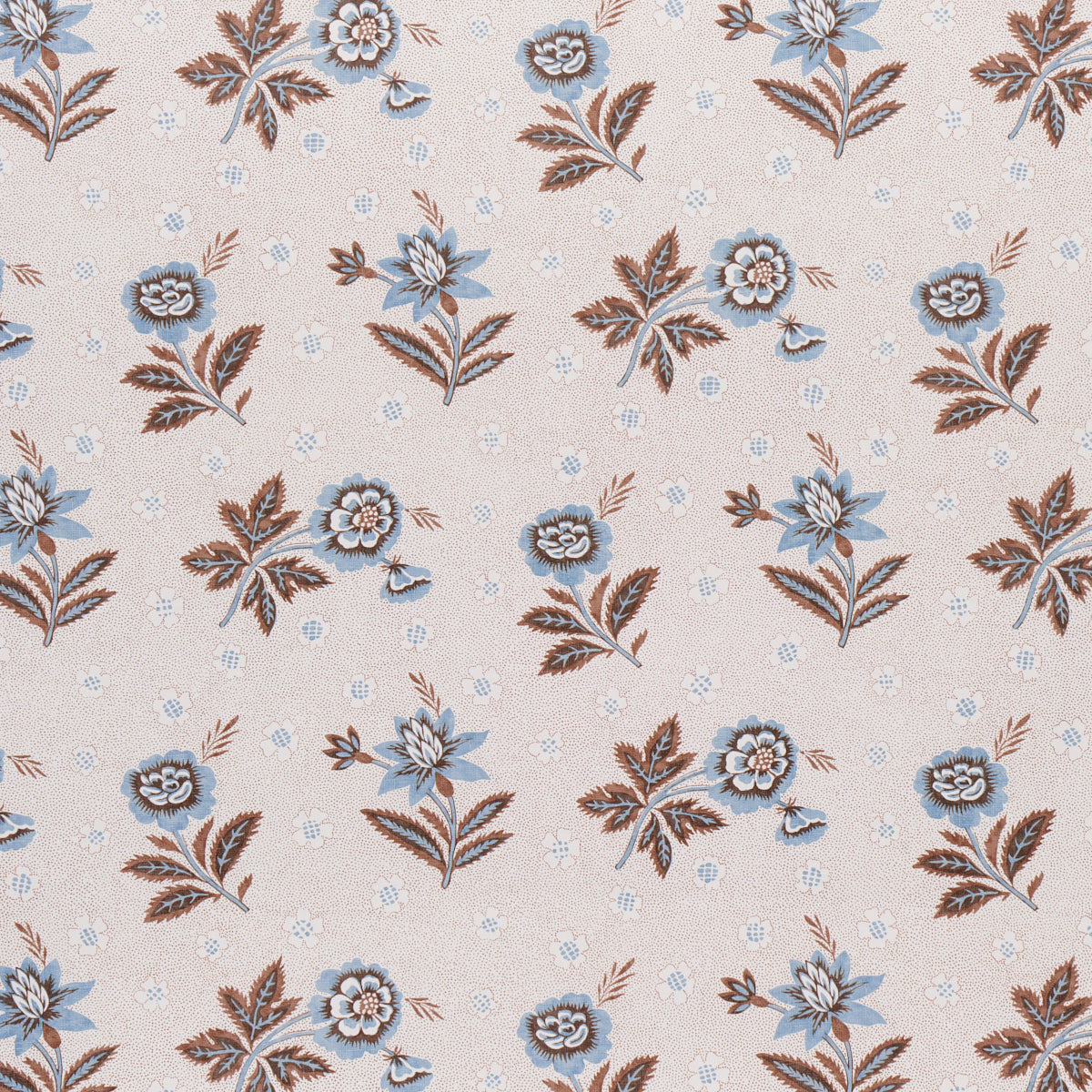Colline wallpaper in delft and sepia color - pattern number 5014222 - by Schumacher in the New Traditional Provencal collection