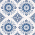 Montecito Medallion wallpaper in indigo color - pattern number 5014360 - by Schumacher in the Mark D Sikes collection