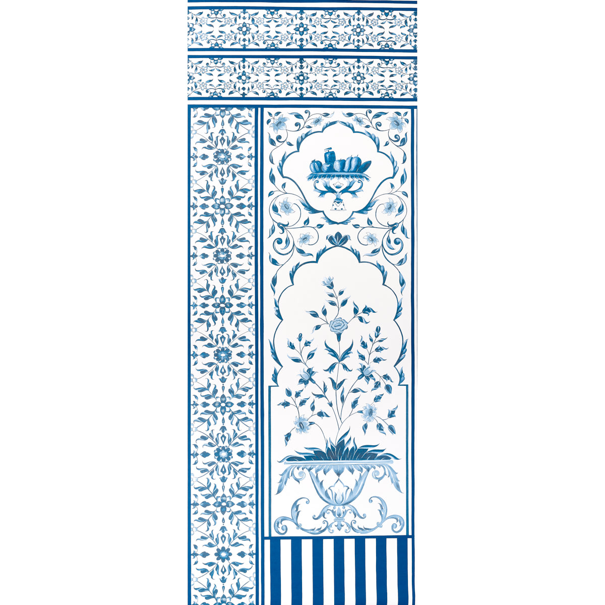 Mughal Garden Panel B wallpaper in blue color - pattern number 5014420 - by Schumacher in the Marie Anne Oudejans collection