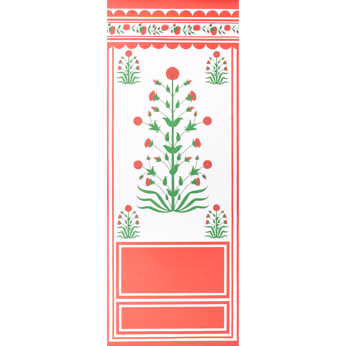 Royal Poppy Panel A wallpaper in red color - pattern number 5014430 - by Schumacher in the Marie Anne Oudejans collection