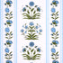 Poppy Stripes wallpaper in blue color - pattern number 5014451 - by Schumacher in the Marie Anne Oudejans collection