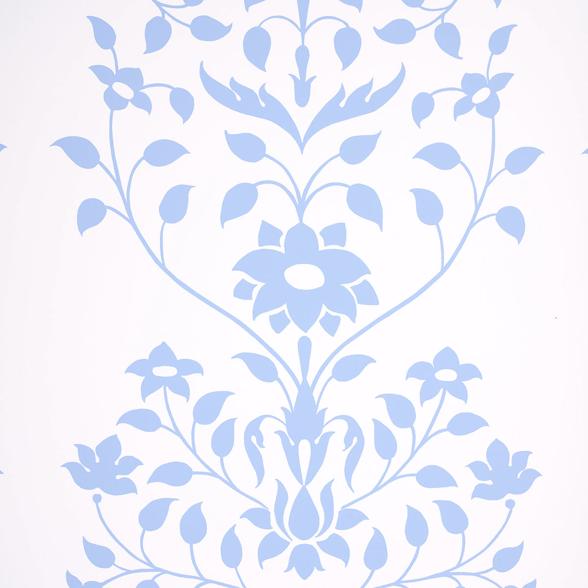 Jaipur Mughal Flower wallpaper in blue color - pattern number 5014460 - by Schumacher in the Marie Anne Oudejans collection