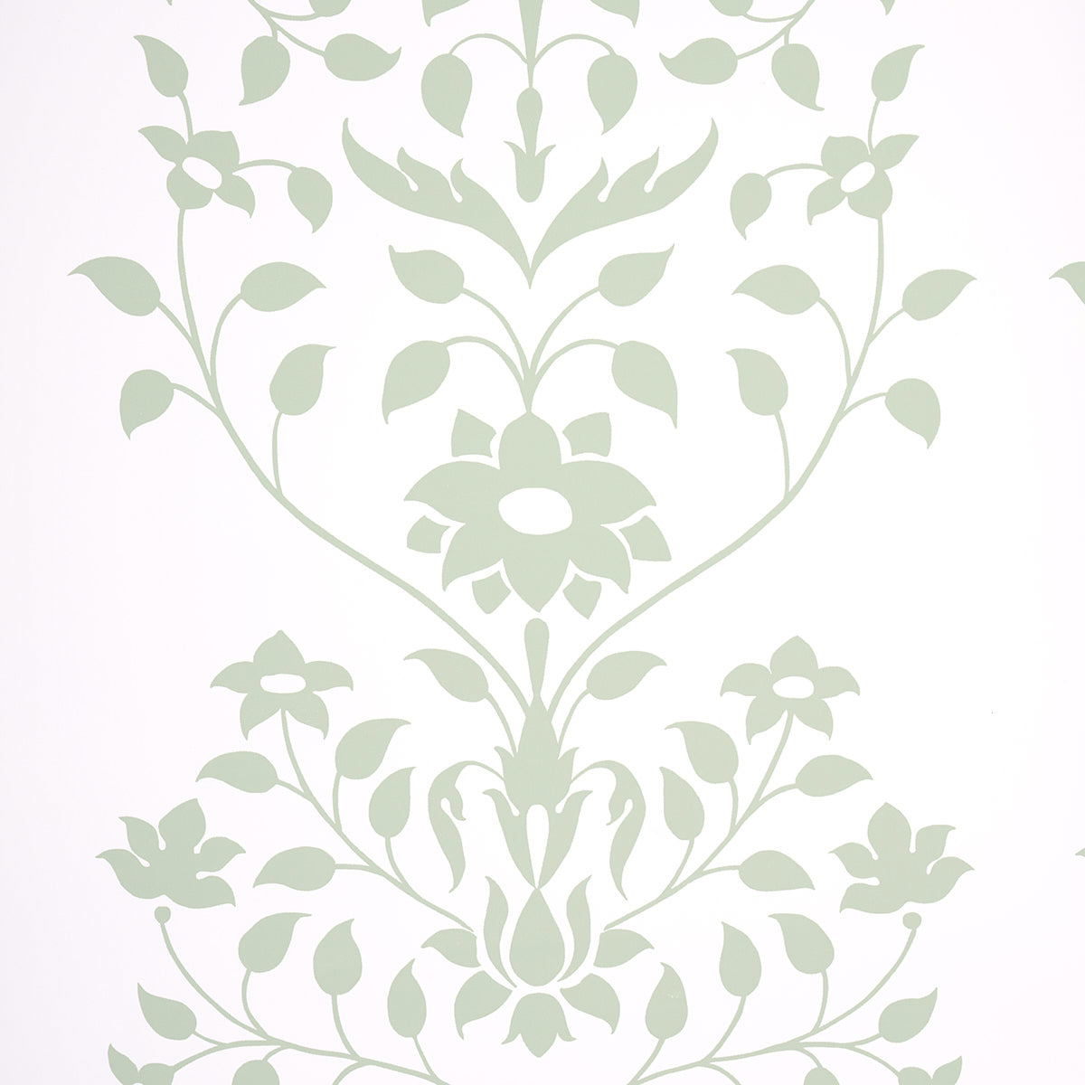 Jaipur Mughal Flower wallpaper in green color - pattern number 5014461 - by Schumacher in the Marie Anne Oudejans collection