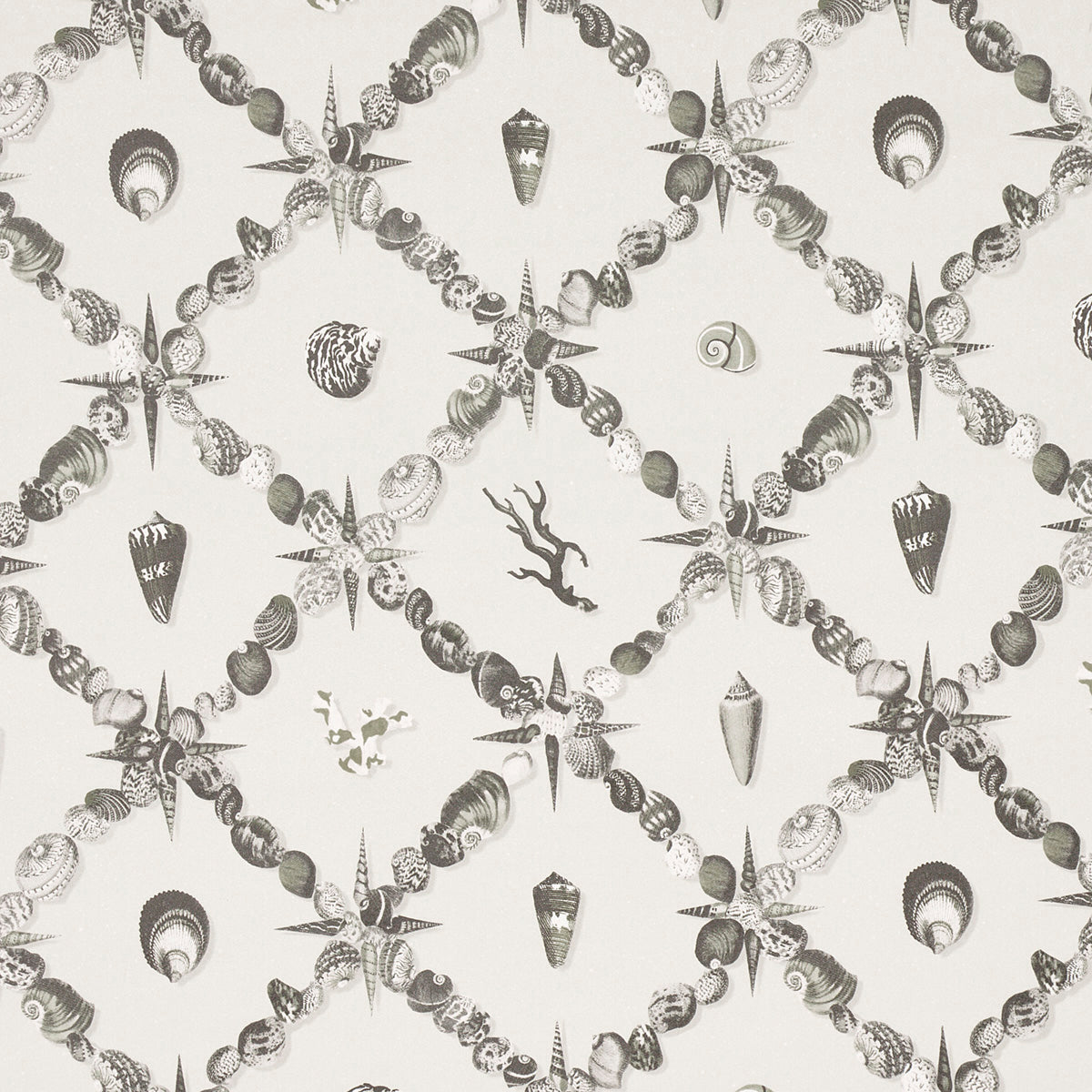 Grotto Treillage fabric in grisaille color - pattern number 5014491 - by Schumacher in the Charlap Hyman and Herrero collection