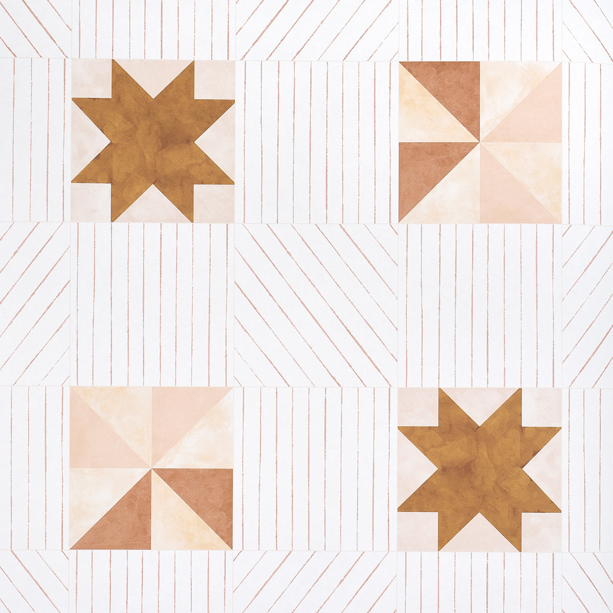 Alexander wallpaper in terracotta and warm peach color - pattern number 5014551 - by Schumacher in the Backdrop I collection