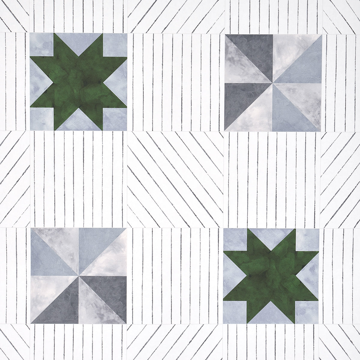 Alexander wallpaper in dutch green and slate color - pattern number 5014552 - by Schumacher in the Backdrop I collection