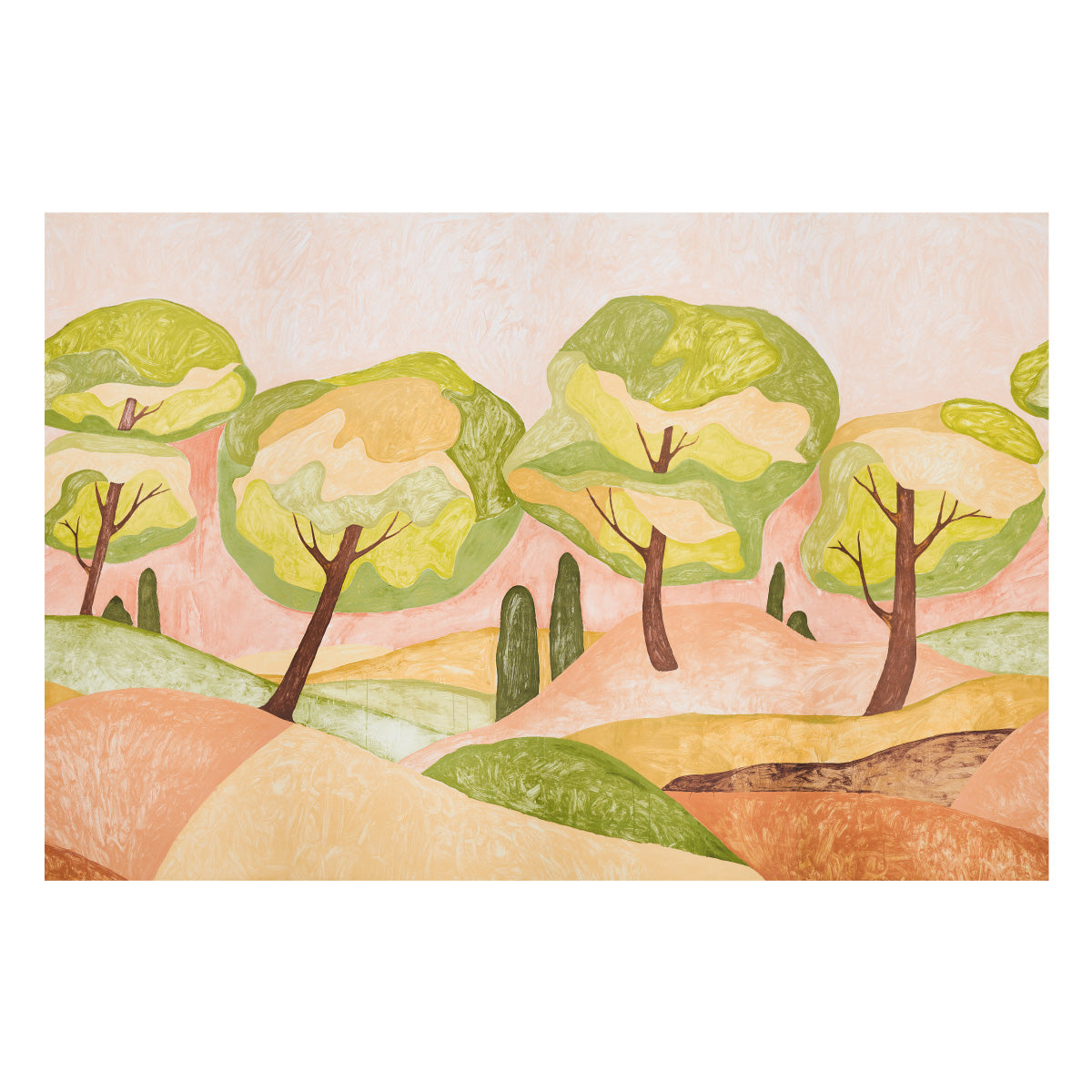 Forest Hills Panel Set wallpaper in sunset color - pattern number 5014651 - by Schumacher in the Abel Macias collection