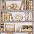 Natalies Library fabric in mocha color - pattern number 5014731 - by Schumacher in the New Old Fashioned collection