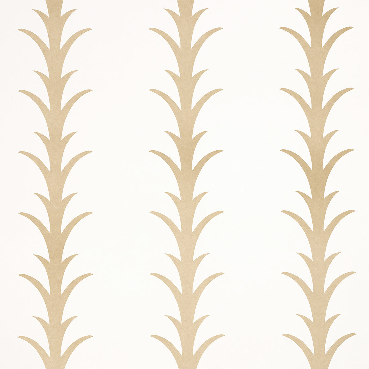 Acanthus Stripe wallpaper in gold on ivory color - pattern number 5014772 - by Schumacher in the Moon River collection