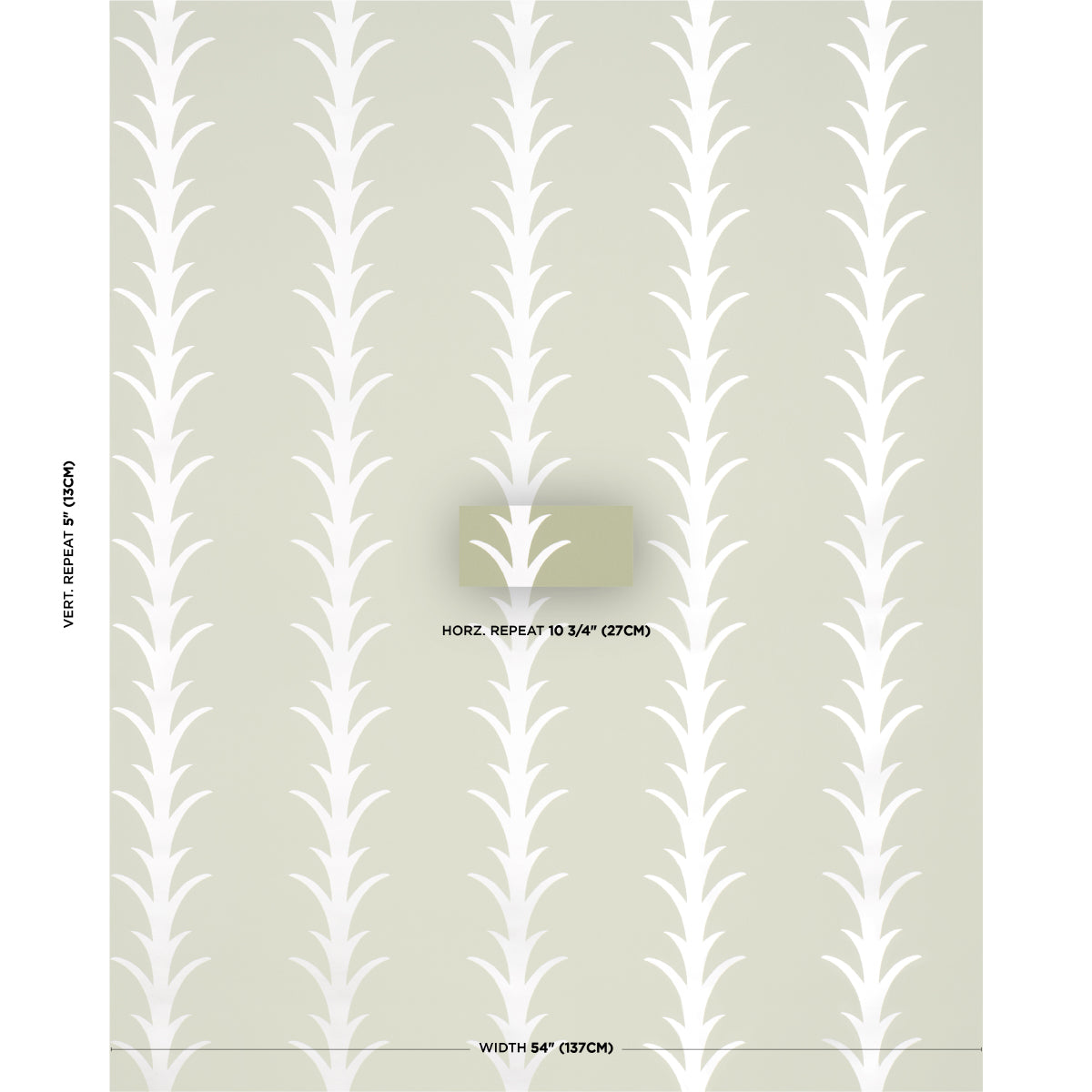 Acanthus Stripe Wallpaper in metallic on sage color - pattern number 5014776 - by Schumacher in the Atelier Paris collection
