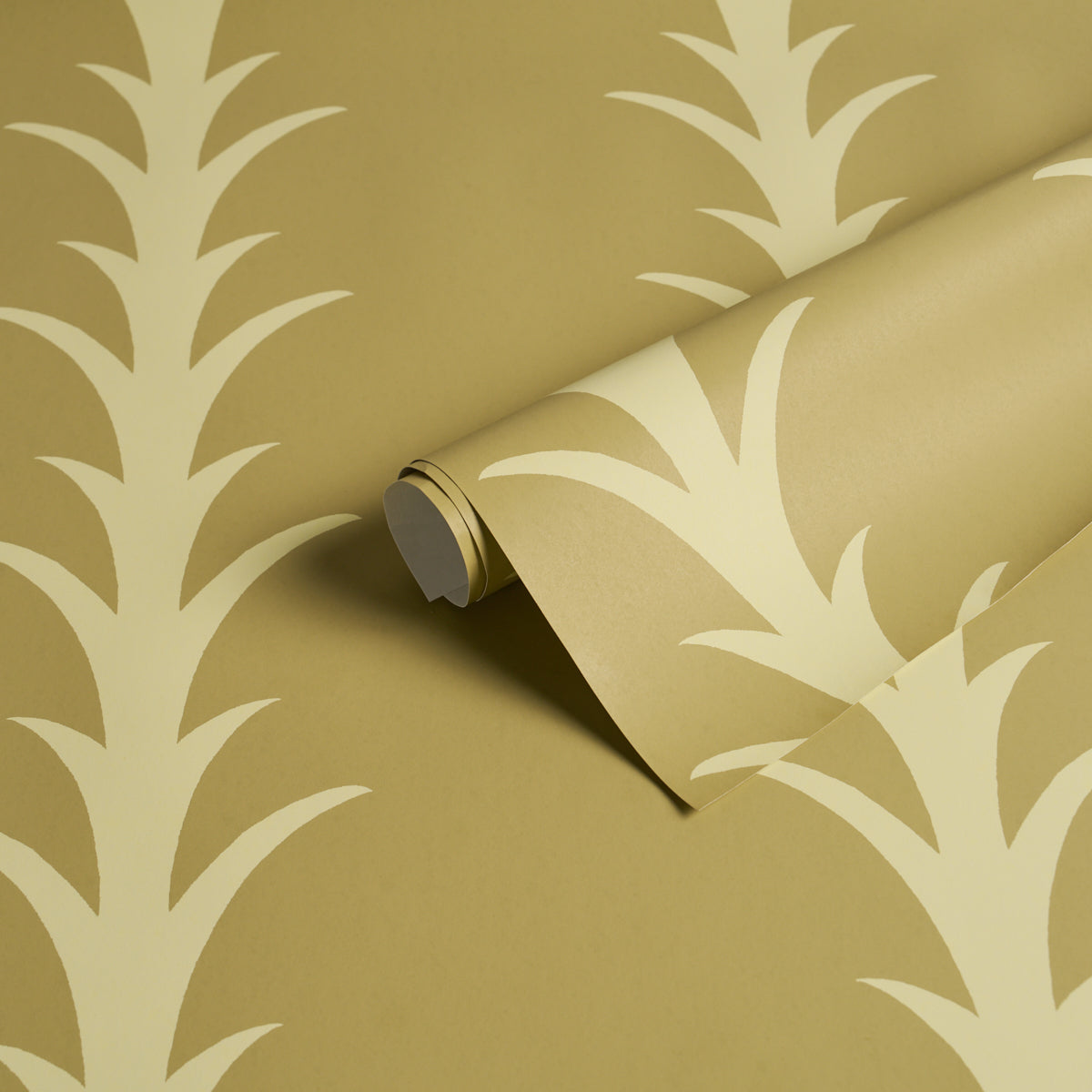 Acanthus Stripe Wallpaper in anis on chartreuse color - pattern number 5014777 - by Schumacher in the Atelier Paris collection
