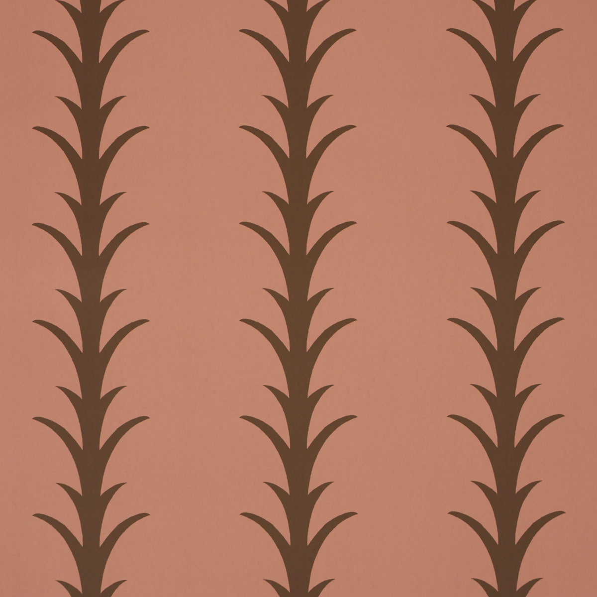 Acanthus Stripe Wallpaper in brown on rosewood color - pattern number 5014778 - by Schumacher in the Atelier Paris collection