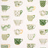 Onies Teacups fabric in spring green color - pattern number 5014781 - by Schumacher in the New Old Fashioned collection