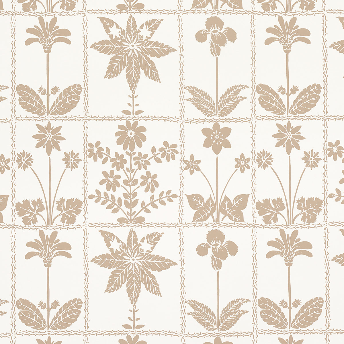 Georgia Wildflowers wallpaper in neutral color - pattern number 5014821 - by Schumacher in the Folly Cove collection