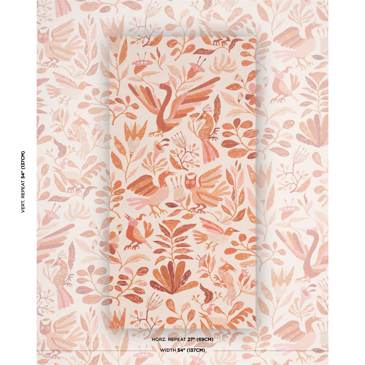 Canopy Wallpaper in terracotta color - pattern number 5014832 - by Schumacher in the Atelier Paris collection