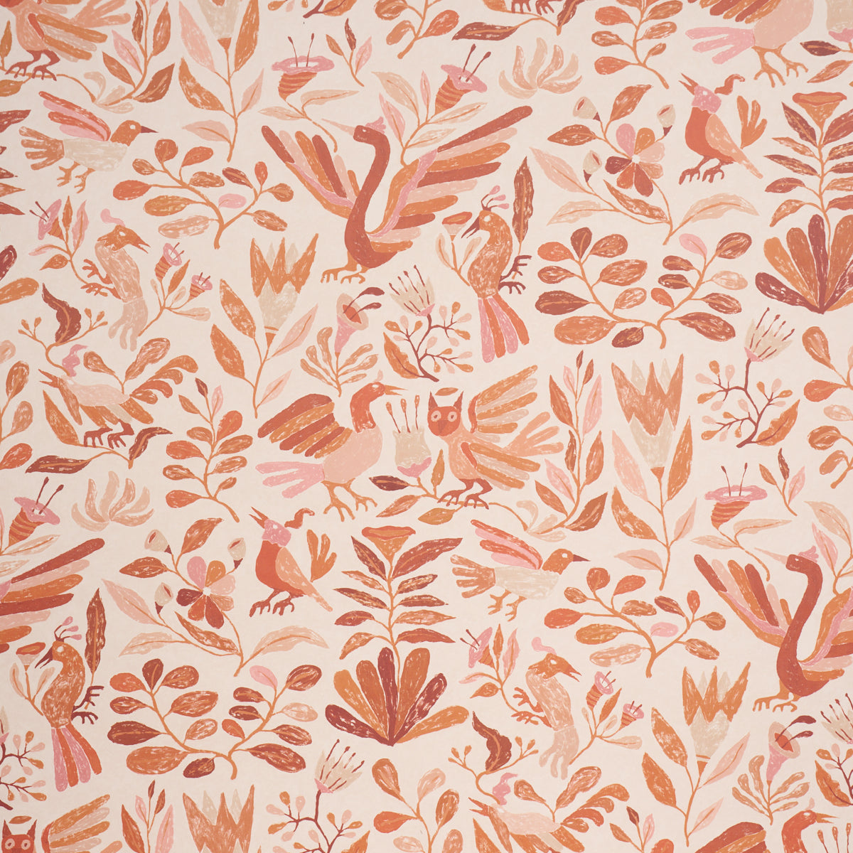 Canopy Wallpaper in terracotta color - pattern number 5014832 - by Schumacher in the Atelier Paris collection
