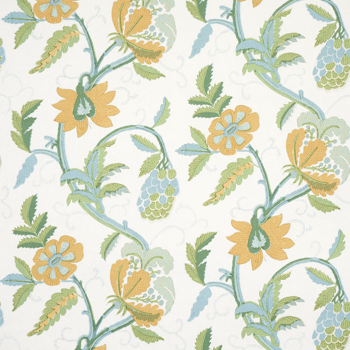 Indali wallpaper in citron and mineral color - pattern number 5014860 - by Schumacher in the Schumacher Classics collection