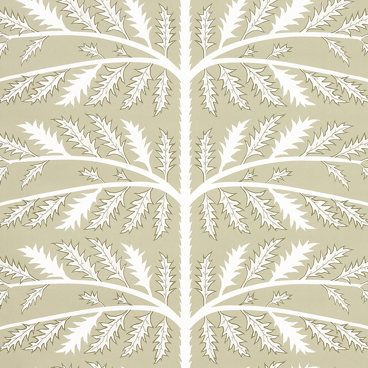 Thistle wallpaper in neutral color - pattern number 5014951 - by Schumacher in the Neisha Crosland collection