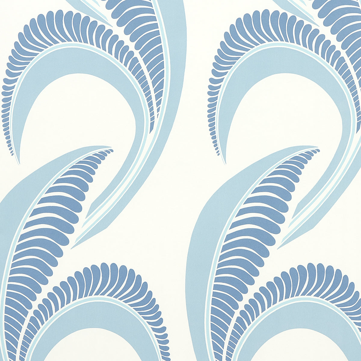 Banana Leaf wallpaper in china blue color - pattern number 5014982 - by Schumacher in the Neisha Crosland collection