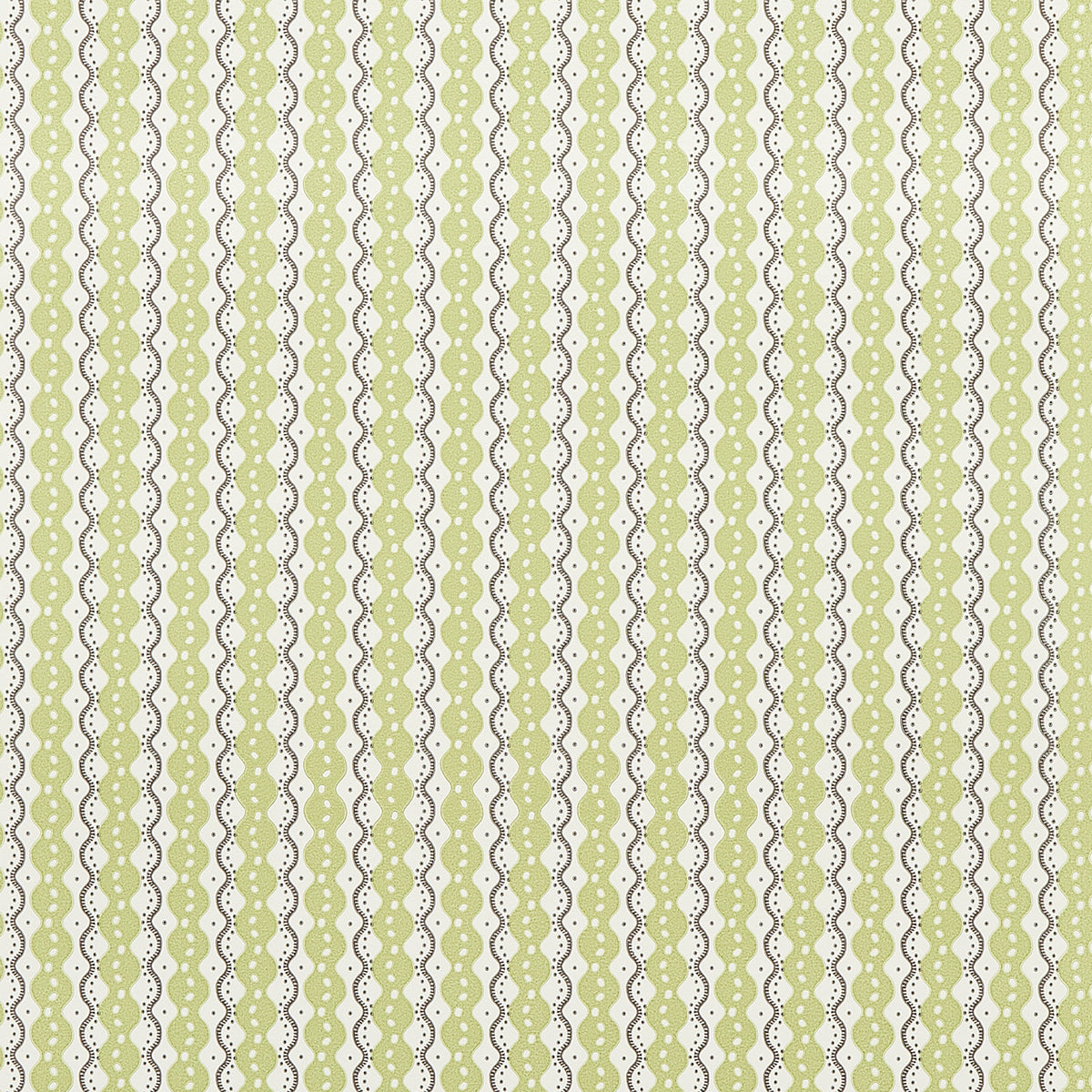 Centipede Stripe wallpaper in pea color - pattern number 5015072 - by Schumacher in the Neisha Crosland collection